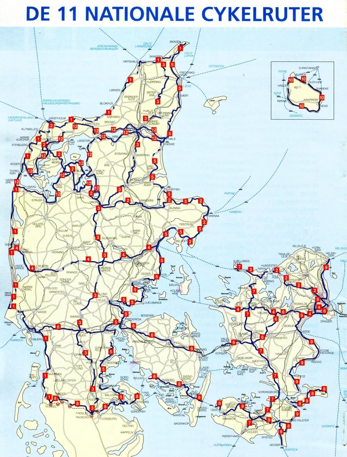 danmark nationella cykelvägar karta