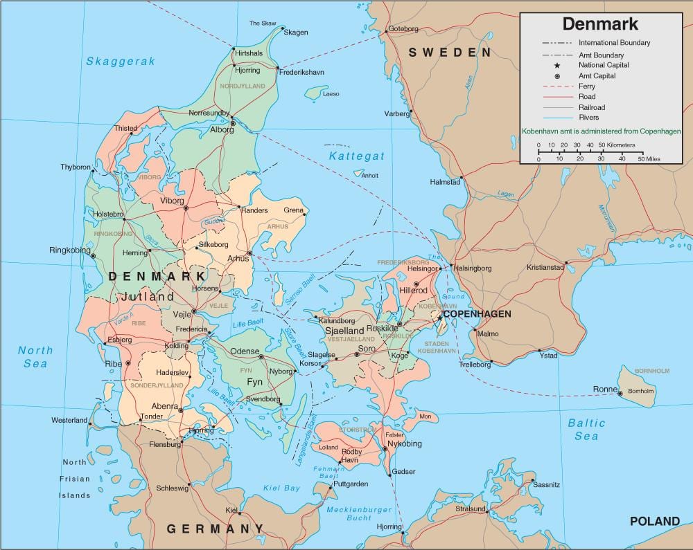 Karta över danmark färja