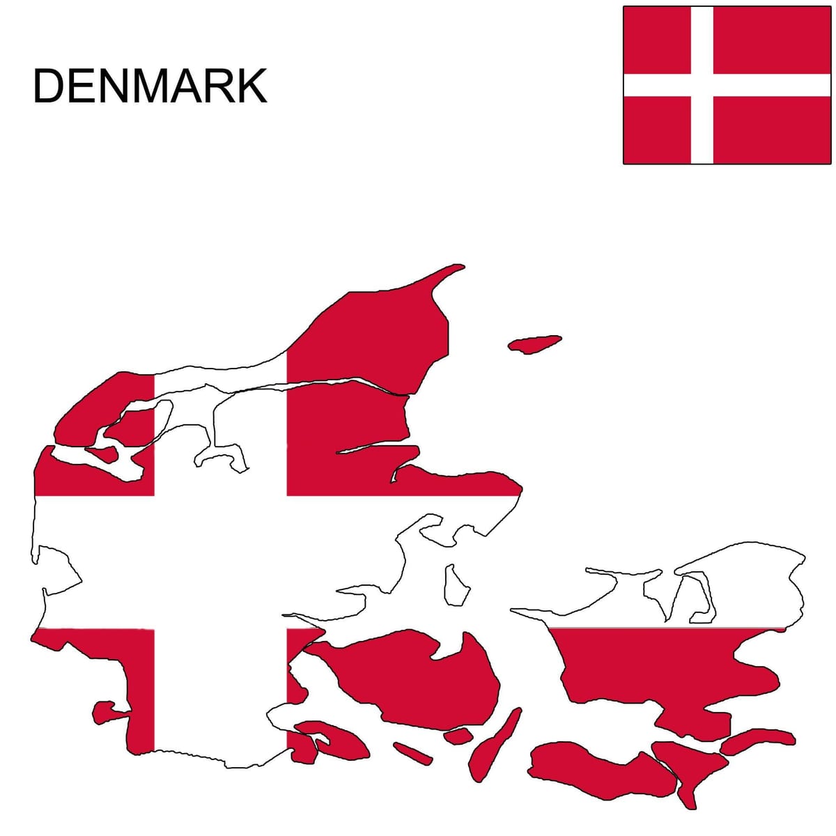 Karta över danmark flagga