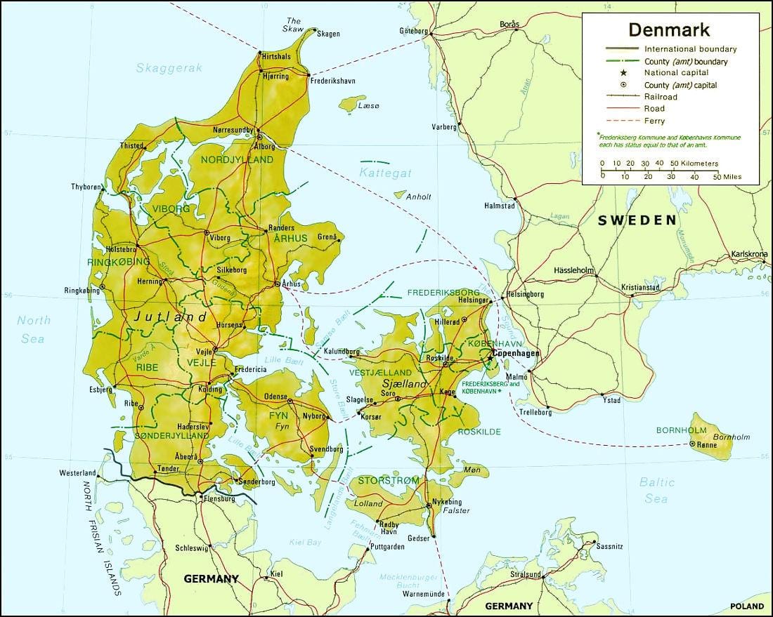 Karta över danmark geografi