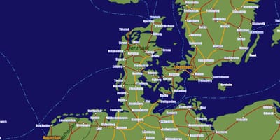 Danmark järnväg karta