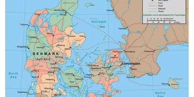 Detaljerad karta över danmark